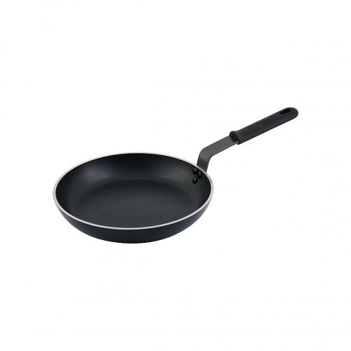 24cm non-stick frypan with ergonomic heat-resistant handle, ideal for cooking pancakes, vegetables, and meats.