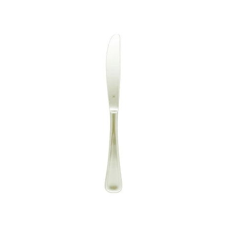 Set of 12 Tablekraft Elite Table Knives in 18/10 stainless steel, featuring a polished head and satin-finished handle for elegance.