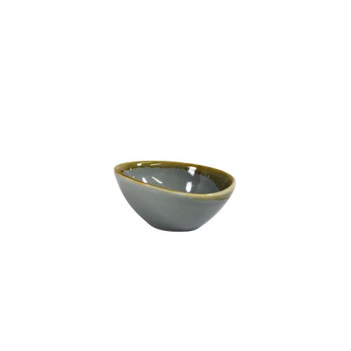 Set of 6 storm grey triangular bowls, 110mm, perfect for appetizers or desserts, crafted for modern dining elegance.