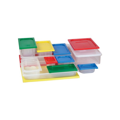 G/Norm 1/6 pan, 1 litre capacity, durable polyprop material, ideal for sauces and storage, perfect for kitchen efficiency.