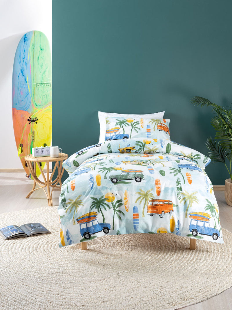 Double Duvet Cover - Set - Surfs Up Set by Squiggles