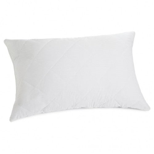 Quilted king-size pillow protector with zip closure, durable poly-cotton blend, and 100gsm polyester filling for allergens protection.