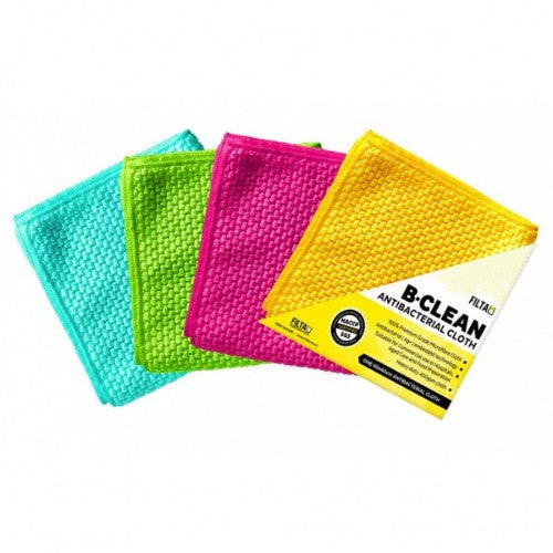 Antibacterial B-clean Microfibre Cloth, 400gsm, 400x400mm, ideal for hygienic cleaning in various environments.