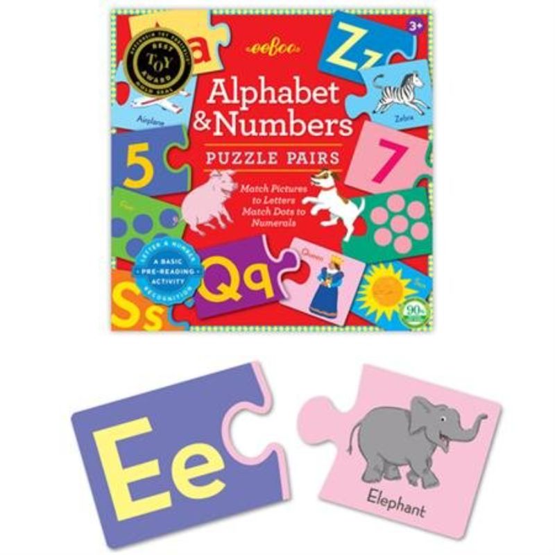 Puzzle Pairs Set - eeBoo Alphabet & Numbers