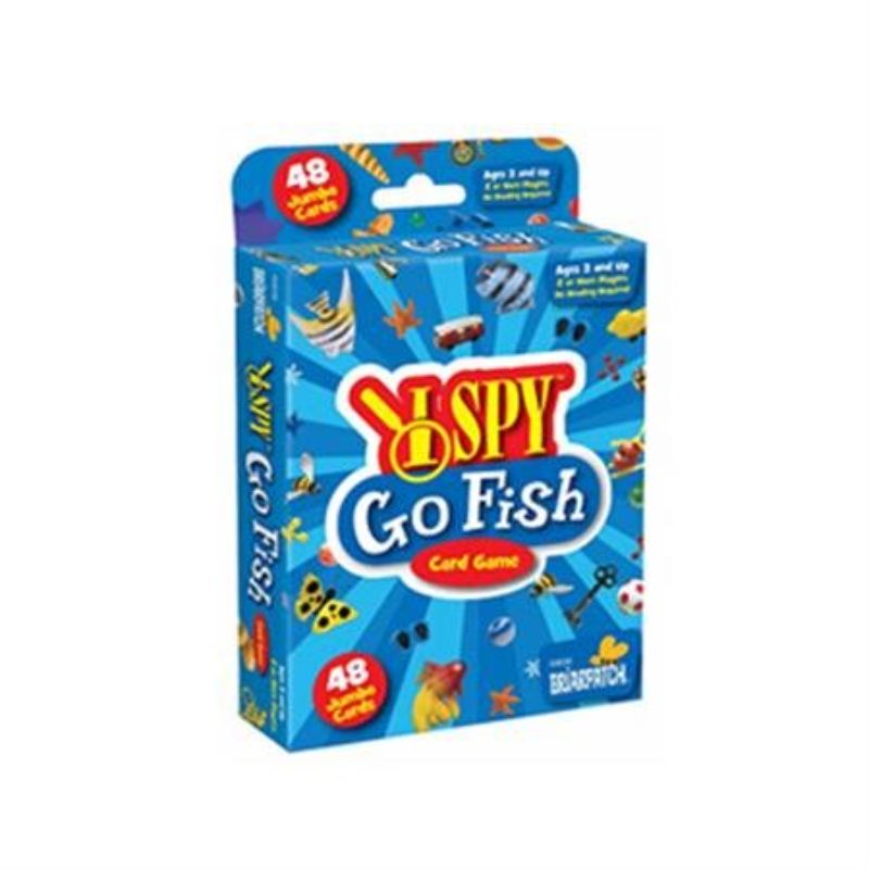 "I Spy Go Fish card game featuring 48 colorful cards for matching pairs, perfect for fun family game nights."