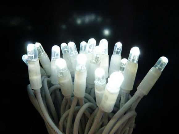4M string lights with white cable and 40 warm white LEDs, perfect for cozy indoor or outdoor ambiance.