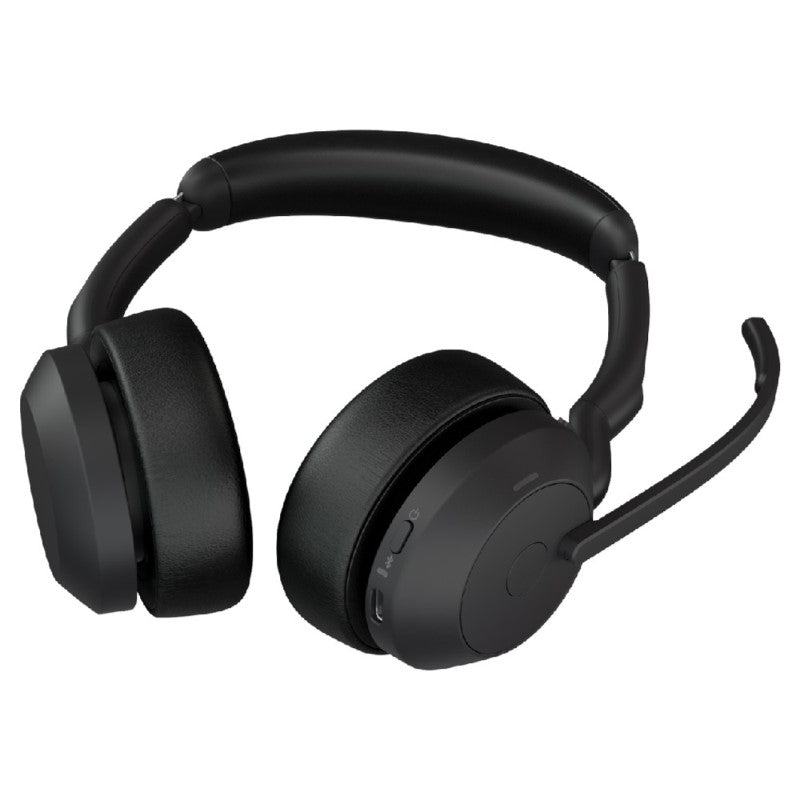 Jabra EVOLVE2 55 UC Stereo Wireless Headset with ANC, noise-cancelling mic, and ergonomic design for hybrid work environments.