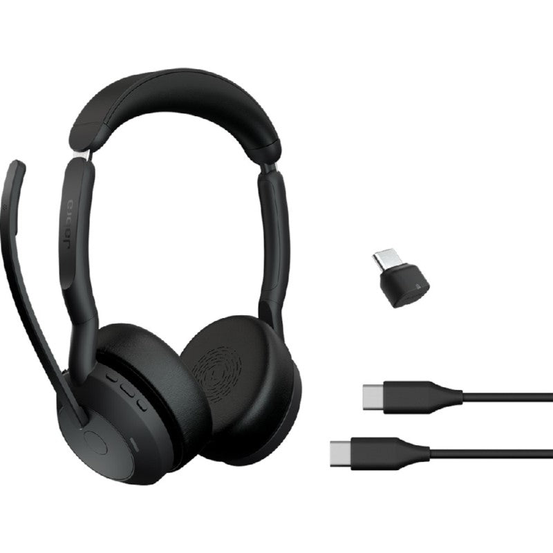 Jabra EVOLVE2 55 UC Stereo Wireless Headset, designed for clarity, comfort, and noise cancellation in hybrid work environments.