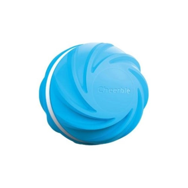 Flipside Cheerble Wickedball Cyclone in blue, a dynamic, waterproof dog toy with multiple interaction modes for endless fun.