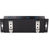 Heavy-duty 4-Port Industrial USB 3.0 Hub with locking ports, ESD protection, and flexible mounting for harsh environments.