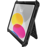 Rugged black OtterBox Defender case for iPad 10th Gen, offering drop, dust, and dirt resistance while compatible with Apple Pencil.