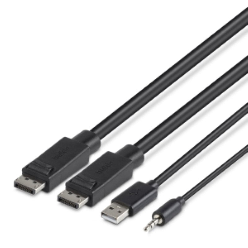 Dual Head DP to DP KVM Combo Cable - Belkin 6' - 1.83 m KVM Cable for KVM Switch