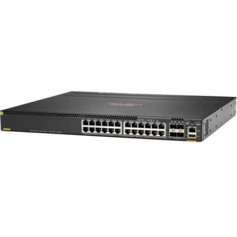 HPE Aruba 6300M 24-port switch with PoE and SFP56 for advanced enterprise networking and scalable connectivity solutions.