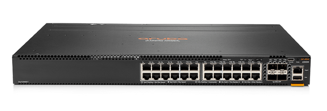 Aruba 6300M Switch with 24 Gigabit ports, 4 SFP56 slots, advanced security, and rack-mountable design for enterprise networks.