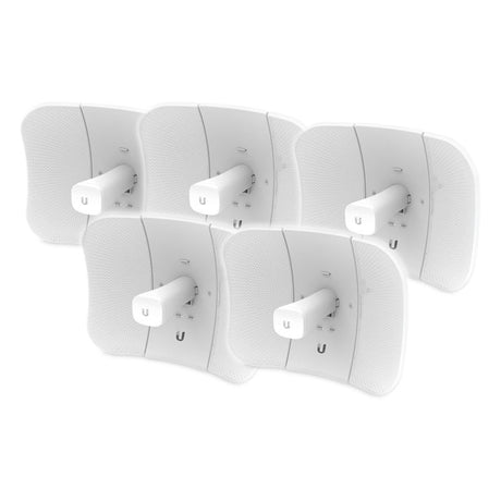 Ubiquiti LiteBeam 5AC Long Range 5 Pack: 26 dBi gain, 25+ km range, 450+ Mbps, easy setup, durable outdoor wireless solution.