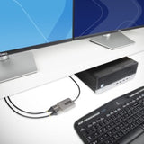 DisplayPort MST Hub from StarTech enabling dual 4K monitors at 60Hz with HDR, featuring a built-in cable for easy setup.