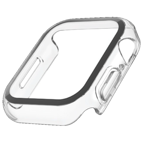 Clear Belkin bumper case for Apple Watch 40/41MM, providing edge-to-edge protection with scratch and bump resistance.