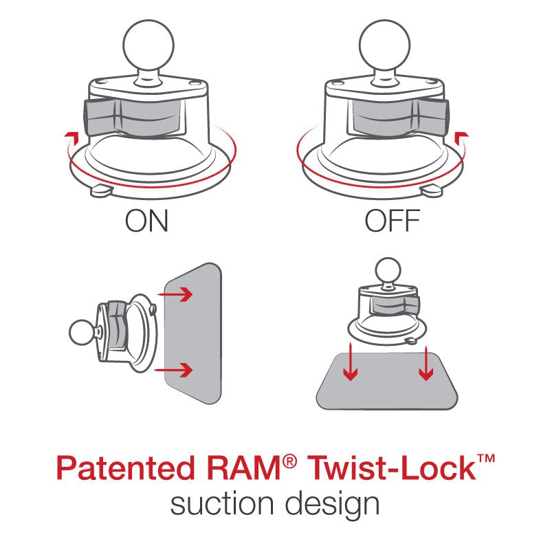 Strike Group RAM TWIST LOCK SUCTION CUP WITH SOCKET ARM & ADAPTER