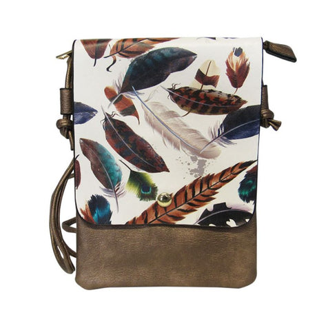 Chic Feather Shoulder Bag in soft PU with zip closure, spacious interior, and convenient back pocket for essentials.