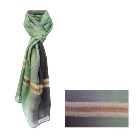 Vibrant green and cobalt silk scarf, 180cm, perfect for stylish layering and versatile wear in any season.