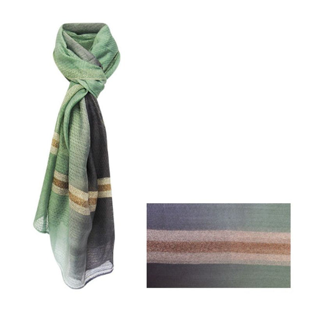 Vibrant green and cobalt silk scarf, 180cm, perfect for stylish layering and versatile wear in any season.