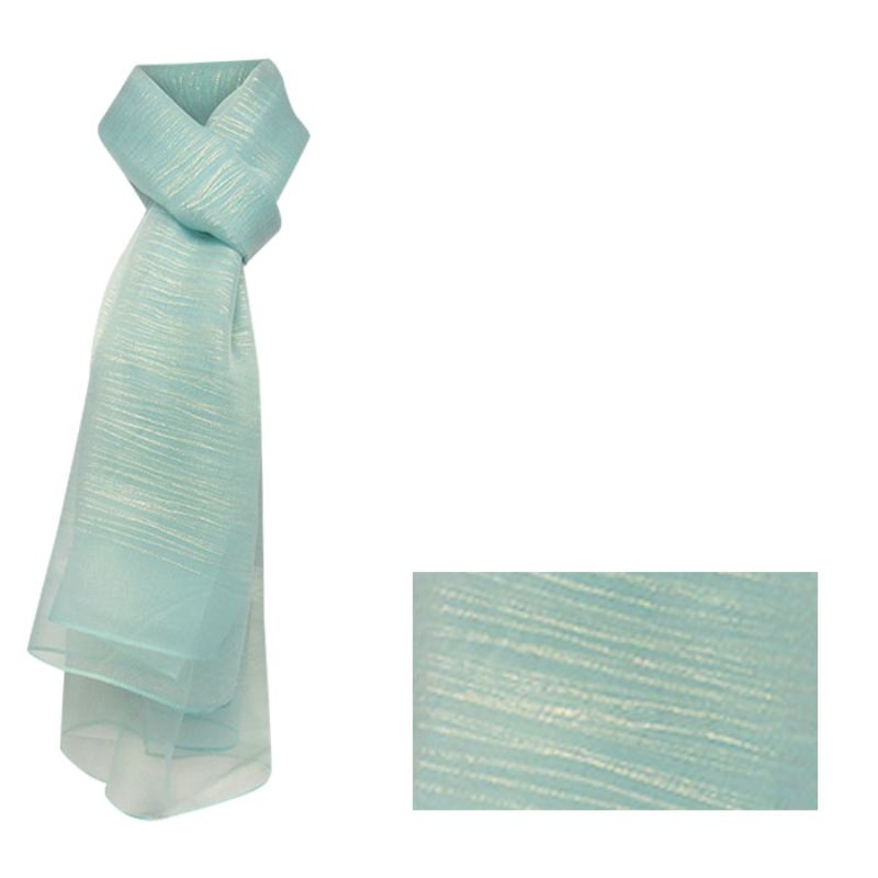 Lightweight mint waves scarf measuring 180cm, crafted from soft polyester for versatile summer styling.