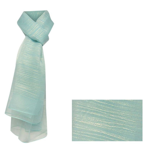 Lightweight mint waves scarf measuring 180cm, crafted from soft polyester for versatile summer styling.