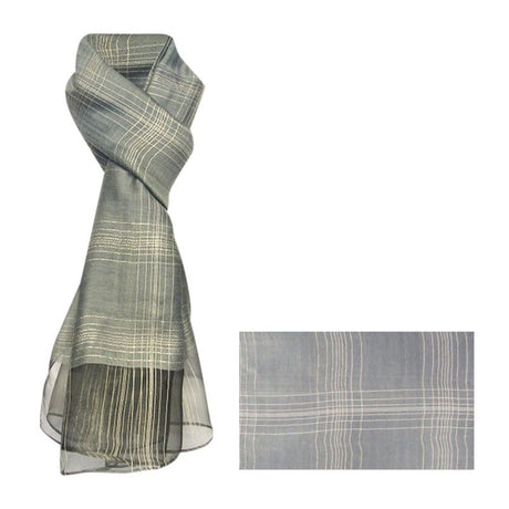 Lightweight 180cm white gold lattice scarf, perfect for adding elegance to any outfit, made from 100% polyester.