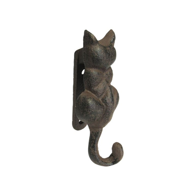 Cast iron cat-shaped door knocker, 14.5 cm, adds whimsical charm and durability to your entryway.