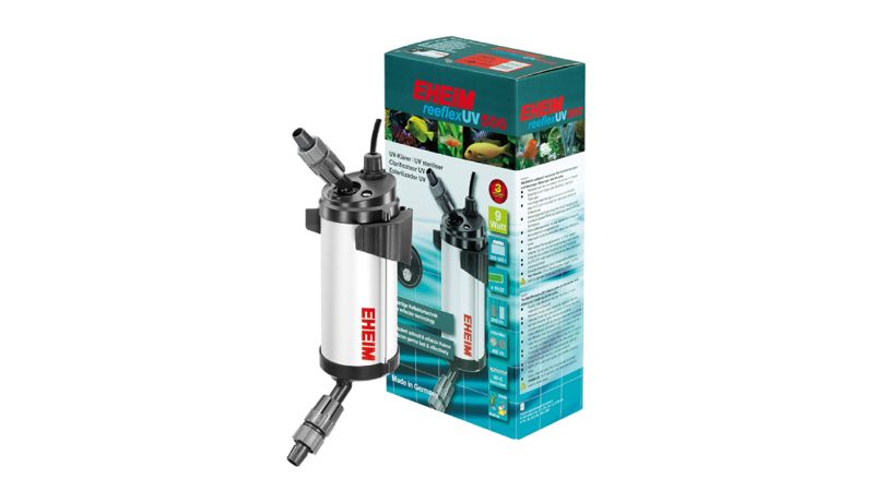 Eheim UV Sterilizer Reeflex 500: efficient UV clarifier for 300-500L aquariums, reduces microorganisms and enhances water clarity.