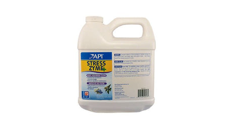 API Stress Zyme (1.89L) bottle for healthier aquariums, combats ammonia, contains 300M bacteria per teaspoon, treats 14,309L.