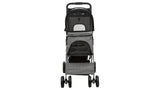 Grey Trixie Dog Buggy measuring 47x100x80cm, featuring a foldable design, safety brakes, and spacious seating for pets.