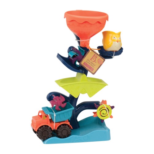 Colorful Owl About Waterfalls Toy with a spinning wheel and dump truck for engaging water play and science exploration.