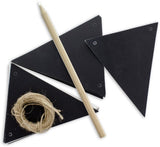 Customizable chalkboard bunting with 25 flags and 5m twine, perfect for personalizing celebrations and events.