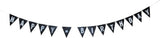 Customizable chalkboard bunting with 25 flags, 5m twine, and chalk pencil for personalized celebrations.