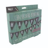 Customizable chalkboard bunting with 25 reusable flags and 5m twine, perfect for personalizing celebrations.