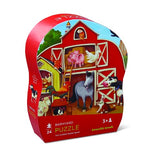 Colorful 24-piece barnyard puzzle for kids, made with eco-friendly materials, enhances problem-solving and fine motor skills.