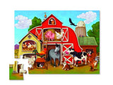 Colorful 24-piece barnyard-shaped puzzle for kids, encouraging problem-solving and imaginative play with eco-friendly materials.