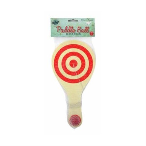 Vintage paddle ball game for nostalgic outdoor fun, crafted from durable materials for kids and adults aged 3 and up.