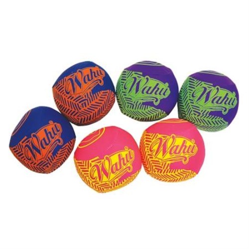 Vibrant Wahu Water Splatz Balls in a pack of 6, designed for safe summer splashing and active play for kids aged 3+.