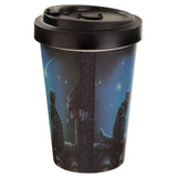 Eco-friendly 400ml travel mug with 'Wish Upon a Star Cat' design, made from biodegradable bamboo composite.