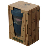 Eco-friendly biodegradable travel mug featuring a wolf design, made from bamboo composite, 400ml capacity, dishwasher safe.