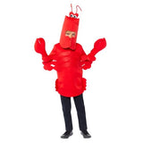 Vibrant lobster costume for kids aged 4-6, featuring top, gloves, and headpiece for fun dress-up adventures.