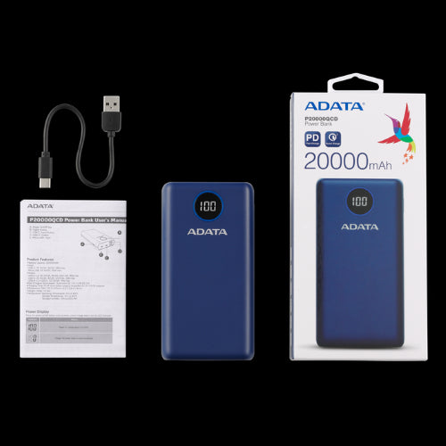 ADATA P20000QCD POWERBANK 20000MAH DARK BLUE