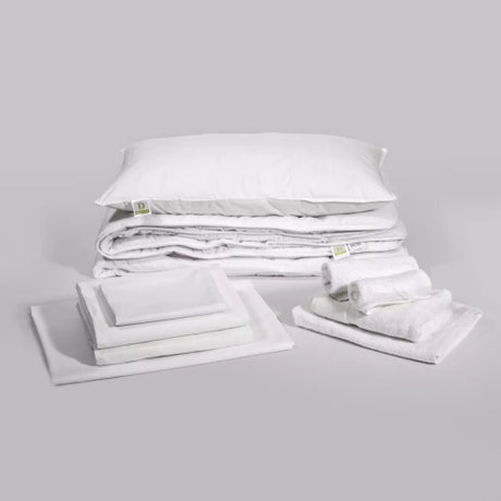 Bed & Bath Essentials Kit by Quikit, featuring luxury bedding and absorbent towels for ultimate comfort and style.