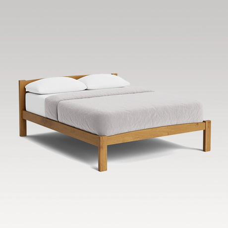 Elegant Dallas Single Bed Frame crafted from solid NZ Pine, featuring unique timber patterns and robust slat system for support.