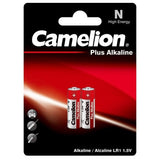 CAMELION LR1 N-TYPE batteries 2PK offering reliable power, anti-leakage protection, and 10-year storage life for high-drain devices.