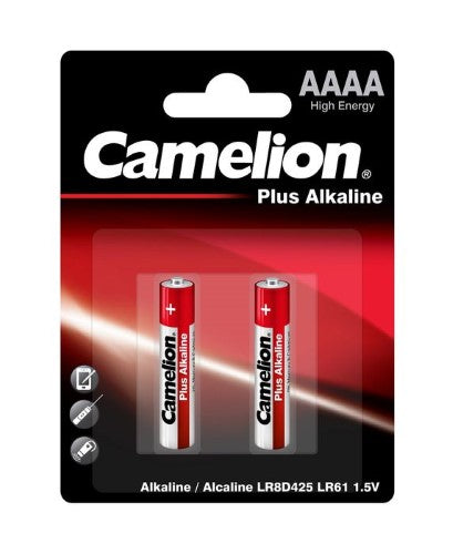 Camelion Plus Alkaline AAAA batteries (2-pack) provide reliable, long-lasting power for high-drain devices with anti-leakage technology.
