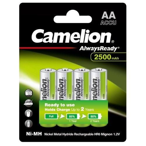 CAMELION ALWAYSREADY 2500MAH AA RECHARGEABLE 4 PACK
