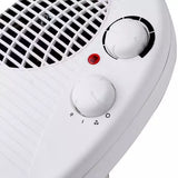 Goldair Flat Fan Heater 2000W, compact and portable, with adjustable airflow, two heat settings, and safety features for efficient heating.